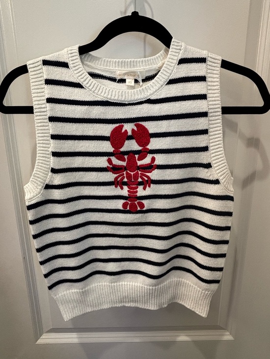moon & madison Sweaters - NWT Moon & Madison Striped Knit Red Lobster Motif sweater vest - S